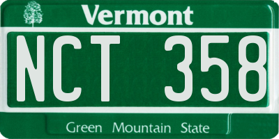VT license plate NCT358