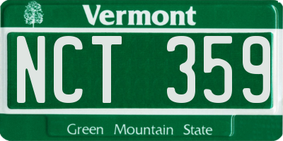 VT license plate NCT359
