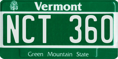 VT license plate NCT360