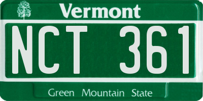 VT license plate NCT361