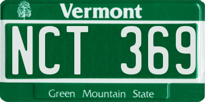 VT license plate NCT369