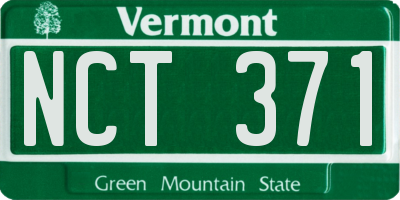 VT license plate NCT371