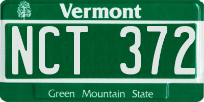 VT license plate NCT372