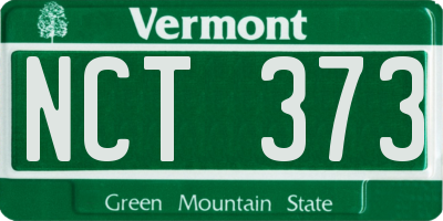 VT license plate NCT373