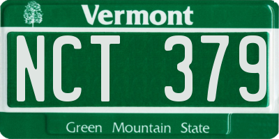 VT license plate NCT379