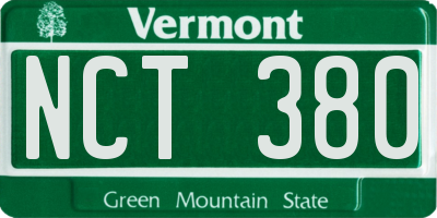 VT license plate NCT380