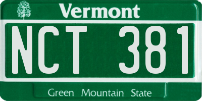 VT license plate NCT381