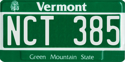 VT license plate NCT385