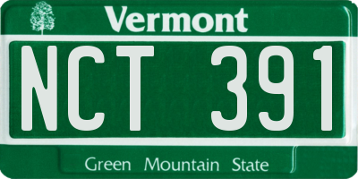 VT license plate NCT391