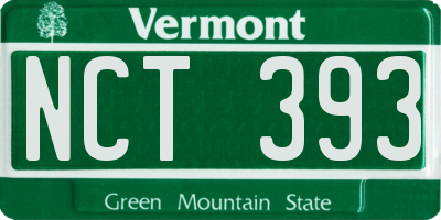 VT license plate NCT393