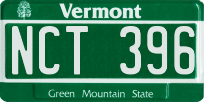 VT license plate NCT396