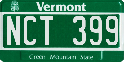 VT license plate NCT399
