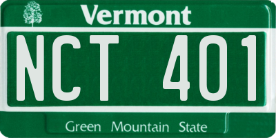 VT license plate NCT401