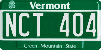 VT license plate NCT404
