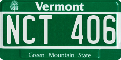 VT license plate NCT406