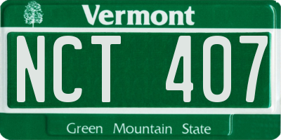 VT license plate NCT407