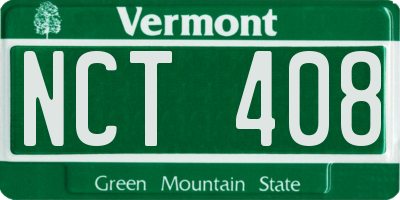 VT license plate NCT408