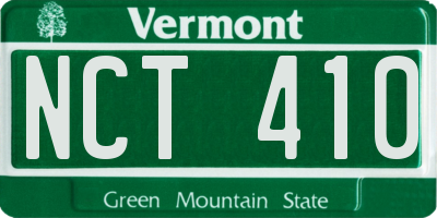 VT license plate NCT410