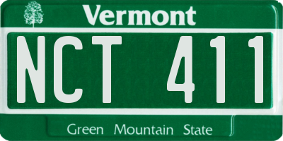 VT license plate NCT411