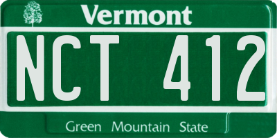 VT license plate NCT412
