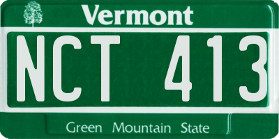 VT license plate NCT413