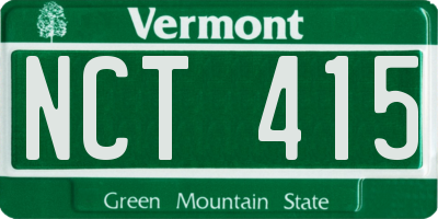 VT license plate NCT415