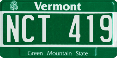 VT license plate NCT419