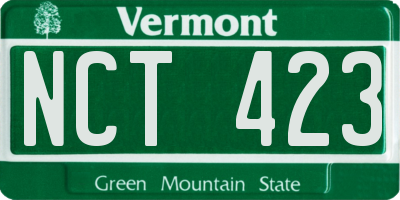 VT license plate NCT423
