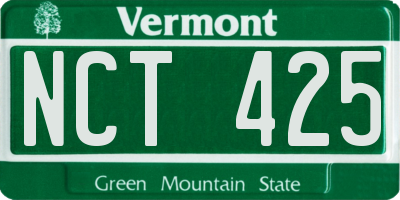 VT license plate NCT425