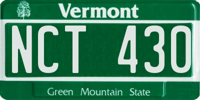 VT license plate NCT430