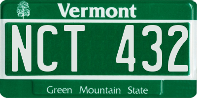 VT license plate NCT432