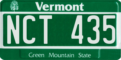 VT license plate NCT435