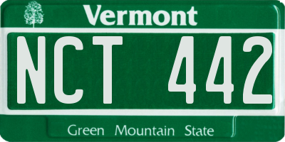 VT license plate NCT442
