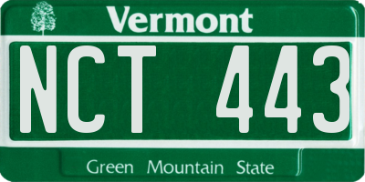 VT license plate NCT443