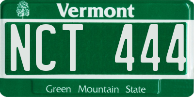 VT license plate NCT444