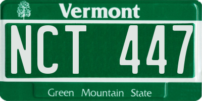 VT license plate NCT447