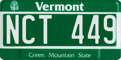 VT license plate NCT449