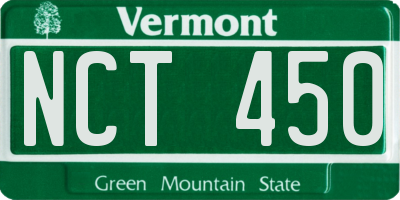VT license plate NCT450