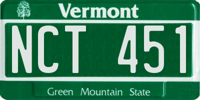 VT license plate NCT451