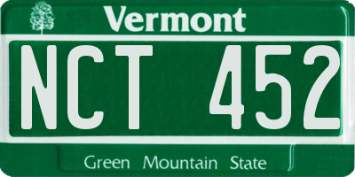 VT license plate NCT452