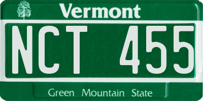 VT license plate NCT455