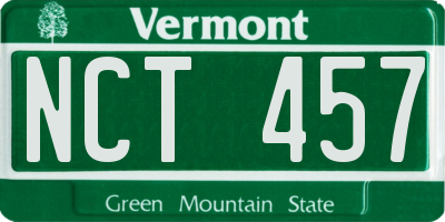 VT license plate NCT457