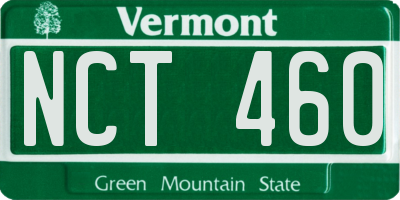 VT license plate NCT460