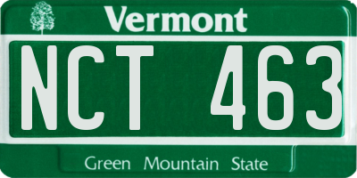 VT license plate NCT463