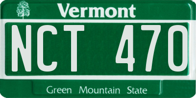 VT license plate NCT470