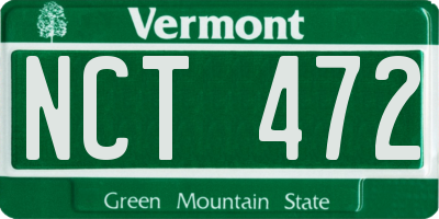VT license plate NCT472