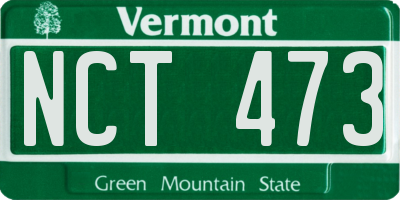 VT license plate NCT473