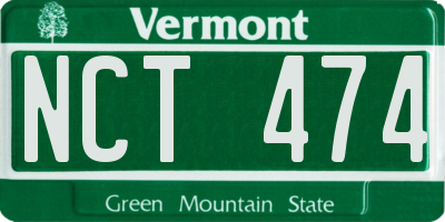 VT license plate NCT474