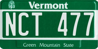 VT license plate NCT477