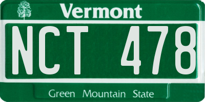 VT license plate NCT478